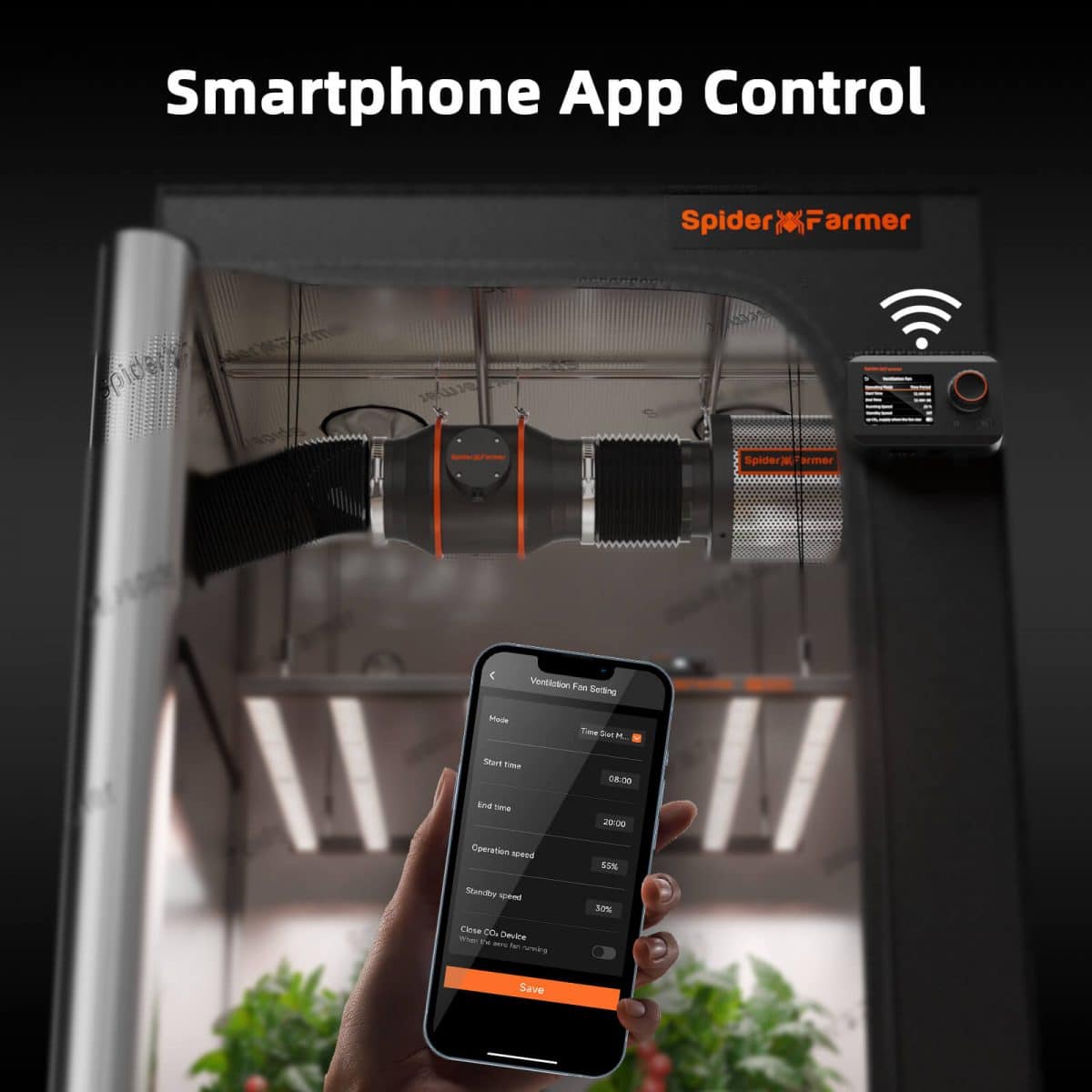 Smart Phone APP Control-Inline fan