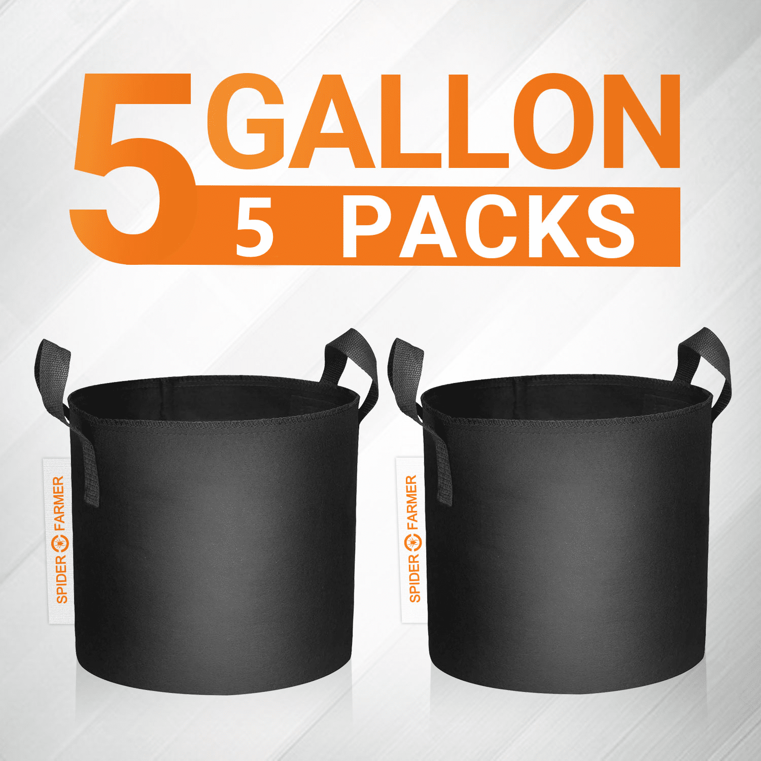 Black 300G Premium Series Thickened Non-Woven Breathable Fabric Pots Kensizer 5-Pack 5 Gallons Plant Grow Bags Reinforced Weight Capacity and Durable 