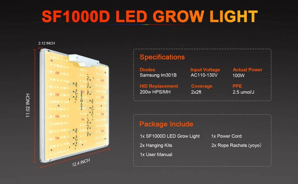 sf1000D led grow light