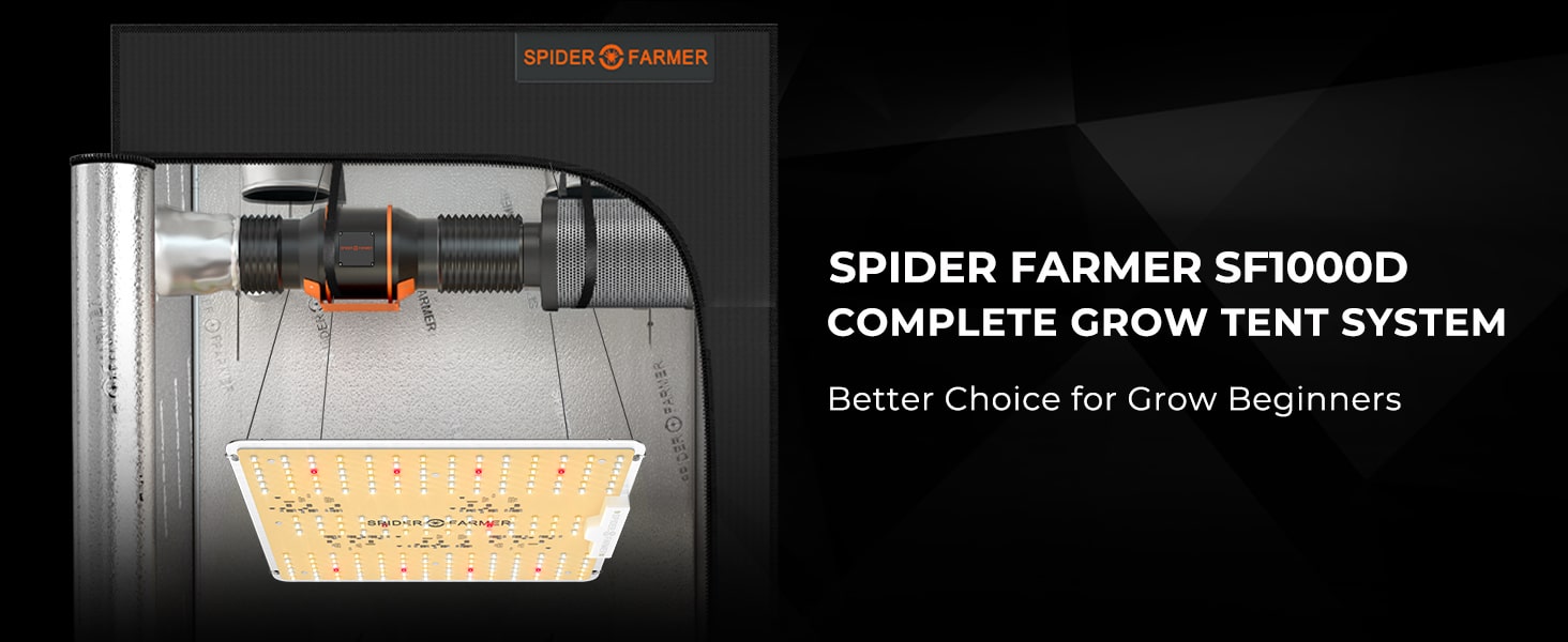 Spider Farmer SF1000D 2X2 Complete Grow Tent Kits with Speed Controller-PC-A6